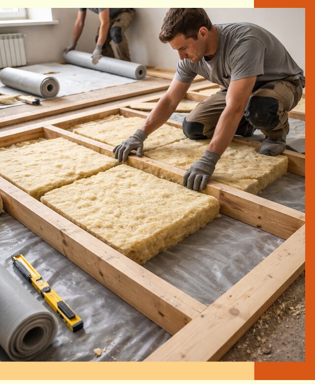 Утепление деревянного пола в Владикавказе от 1546 руб./м2 под ключ | ТепломастерВкз